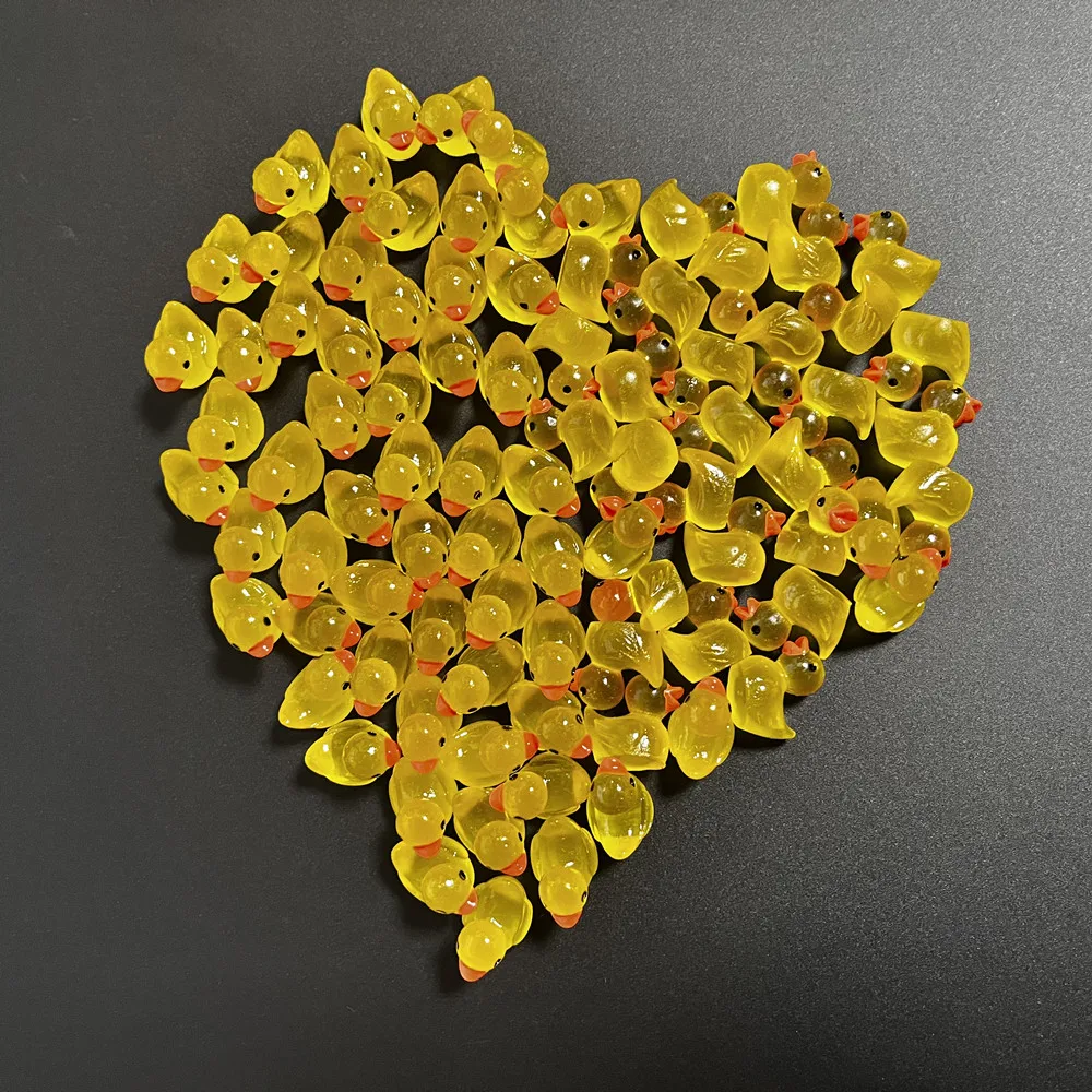 Mini Yellow Ducks Luminous Duck Ornament Miniature Figures Tiny Duck Micro Fairy Garden Landscape Fairy Garden Home Decor 50Pcs miniature figurines,miniature ornament,miniature duck figurines