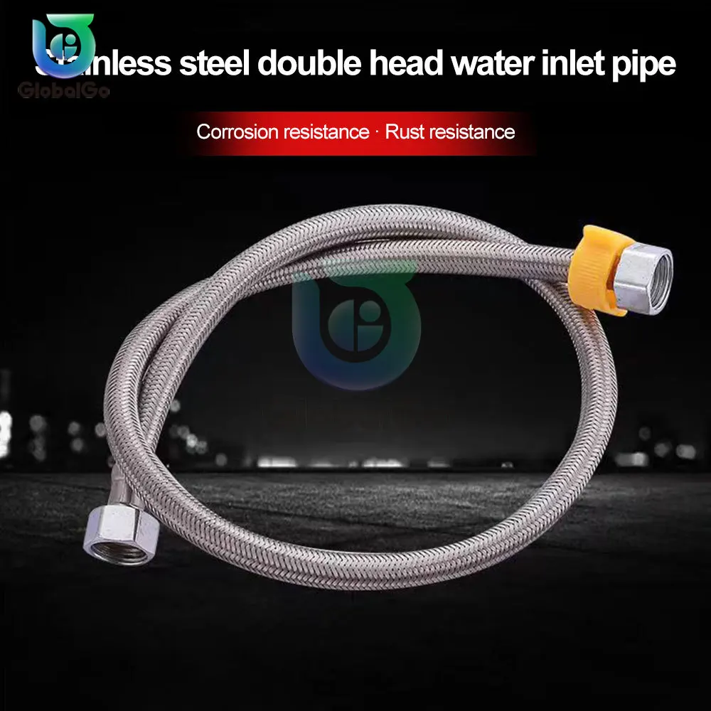 304 Stainless Steel Braided Hose Household Water Heater Toilet Faucet Hot and Cold Water Inlet Pipe Metal Pipe