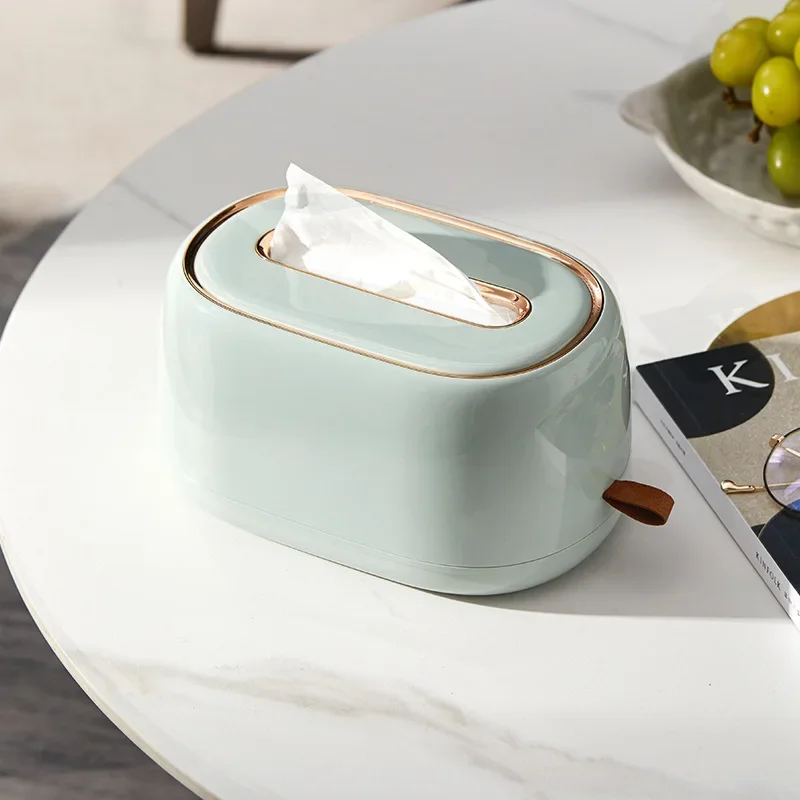 1PC Tissue Box Holder With Spring Desktop Wall-mounted Tissue Box Cover Paper Towel Dispenser Paper Extraction Dispenser for Car 5