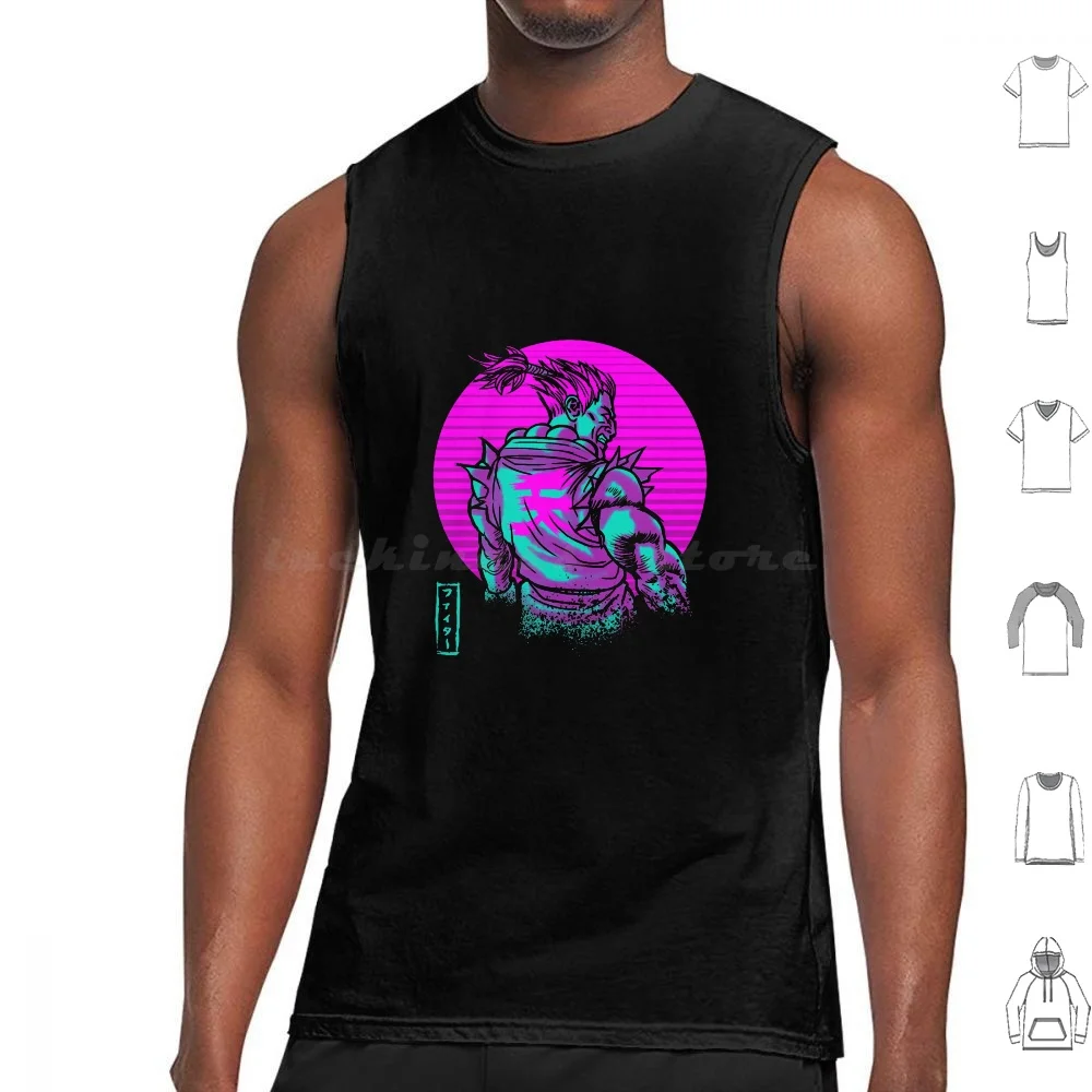 Retro Fighter Tank Tops Vest Senza Maniche Divertente Dinosauro Retro T Rex Presonic Wtf Comics Esilaranti Ilustration Lettering Dino