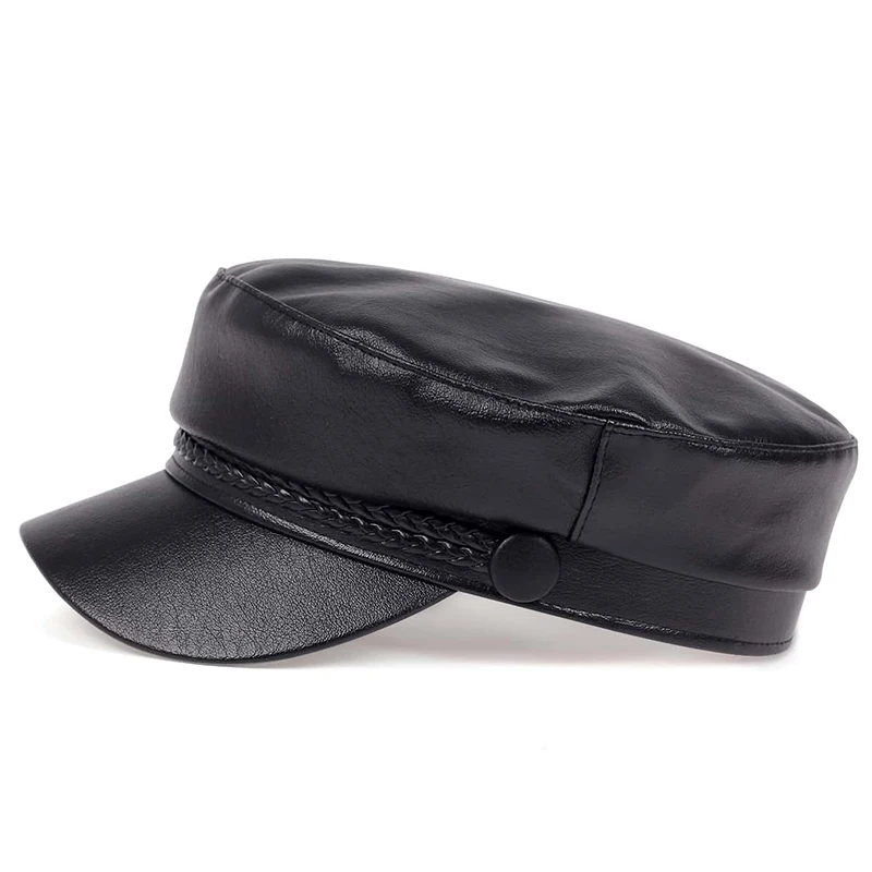 Unisex Woven Leather Hat for Spring and Autumn Outdoor Casual Adult Sunscreen Sports leather hat