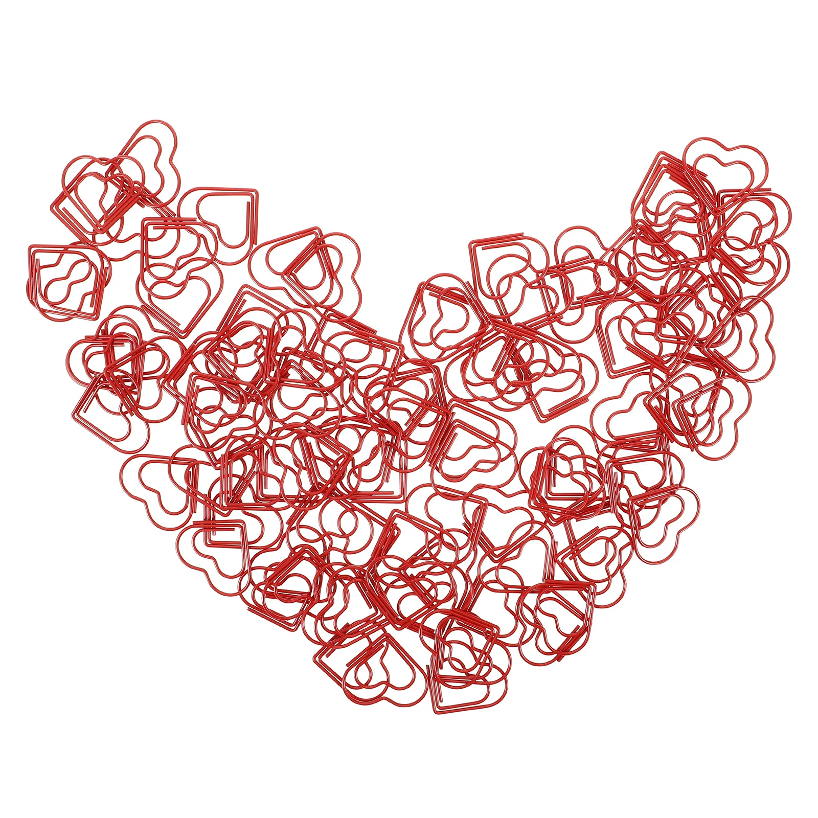 Paperclip Love Heart Paper Clips Marking Bookmark Pin Stationery Office Accessories(Red)