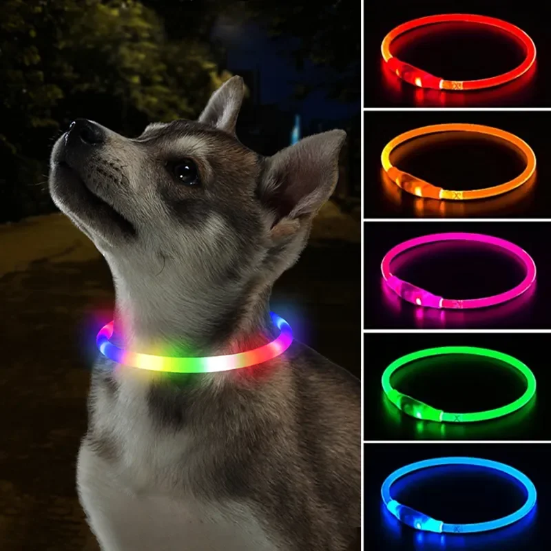 Dog Collar Led Dog Collar Light up USB 3 Modes Led Light up Loss Prevention LED Pet Accessories