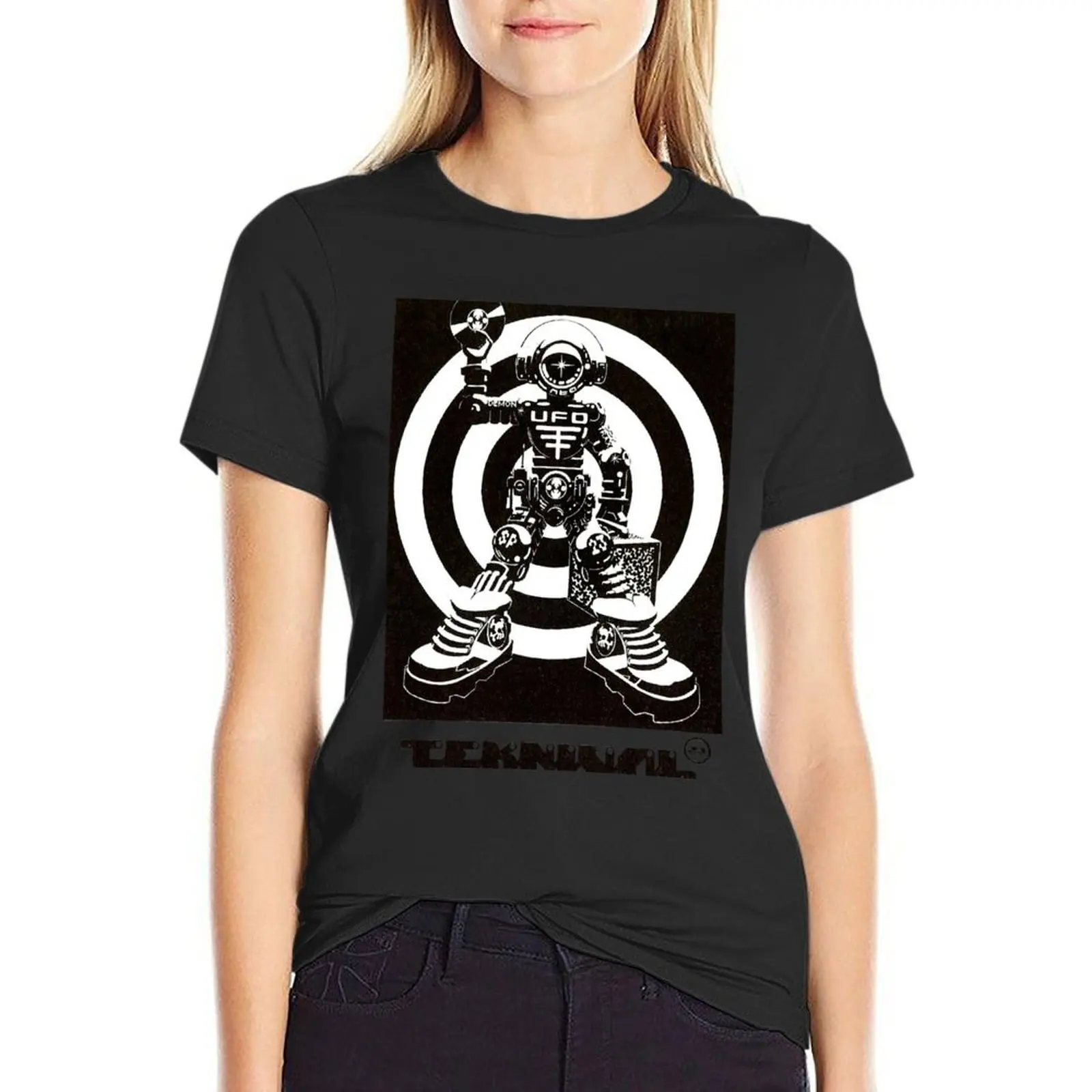 Spirale Tribe Ufo Tekival Flyer T-Shirt Abbigliamento Estetico Femminile Tees Moda Donna