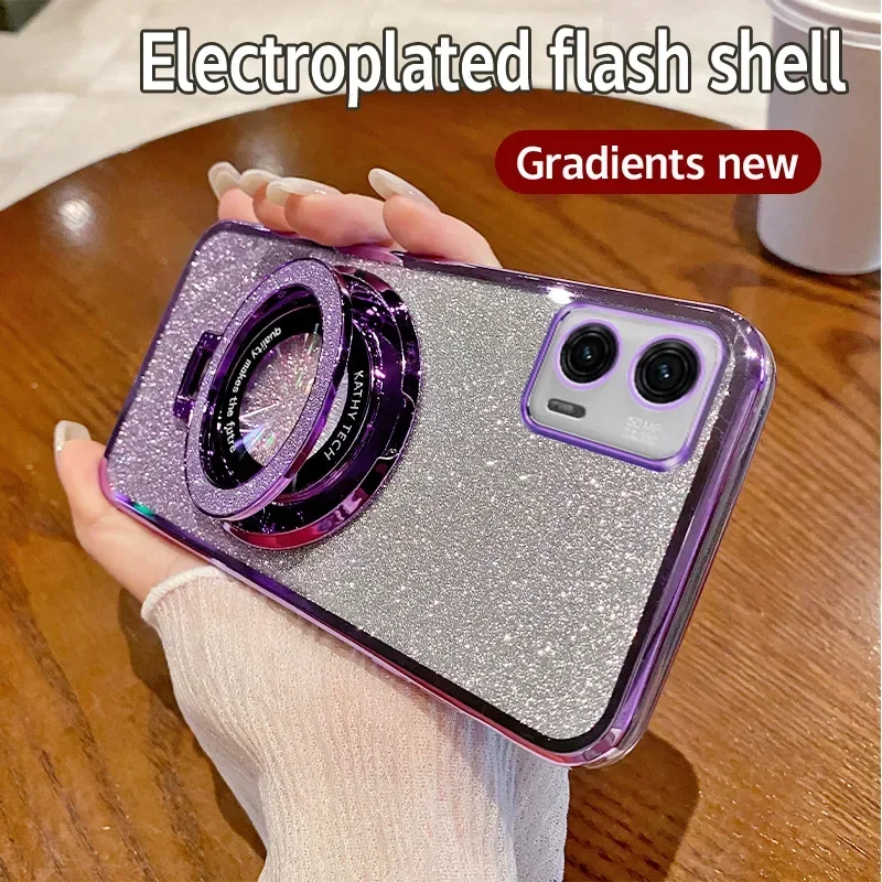 Gradient Glitter Ring Phone Case Cover