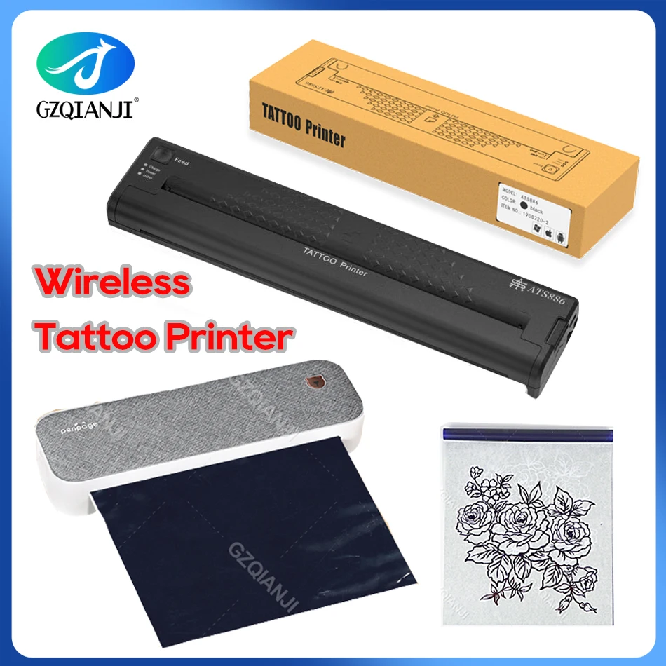 Ats886-ポータブルタトゥーステンシル,印刷機,写真,描画用