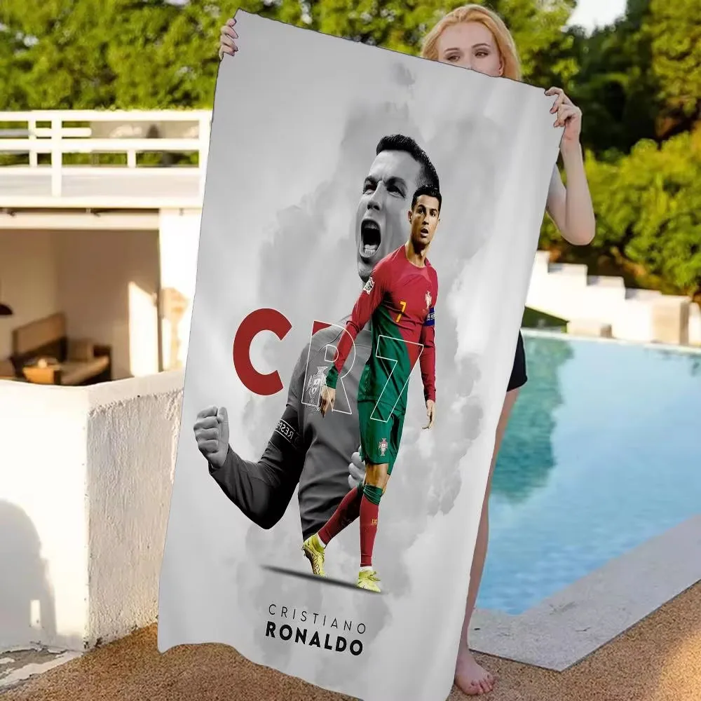 1pc R-Ronaldo 축구 비치 타월 축구 팬을 위한 빠른 건조 모래 없는 부드러운 마이크로 화이버 목욕 타월 수영장 여행 휴가