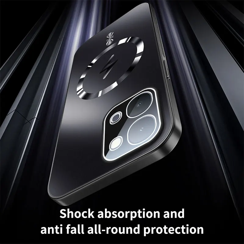 Fubda Magnetic Camera Lens Protective Case with Wireless Charging Support - Matte Frosted Finish