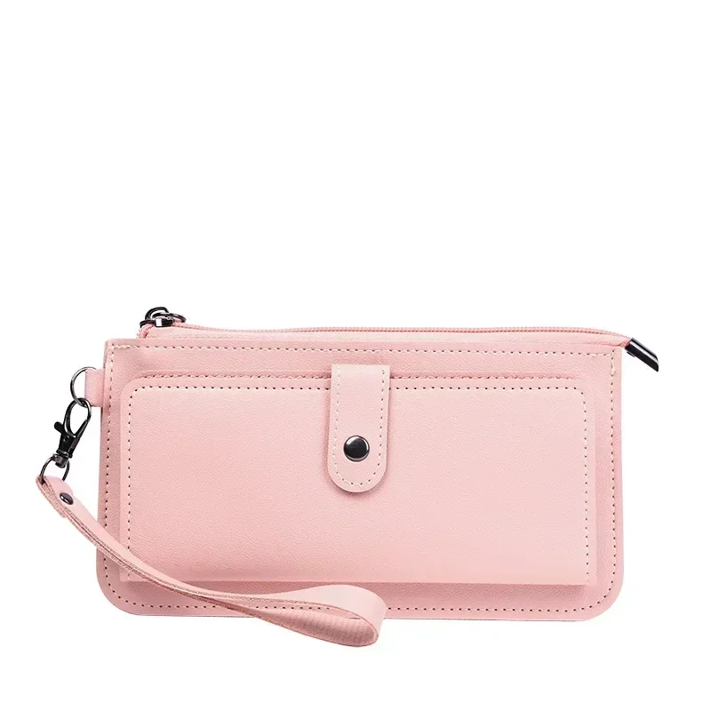 Fashion Women Wallets Simple Zipper Purses Black White Gray Red Long Section Clutch Wallet Soft PU Leather Money Bag 6