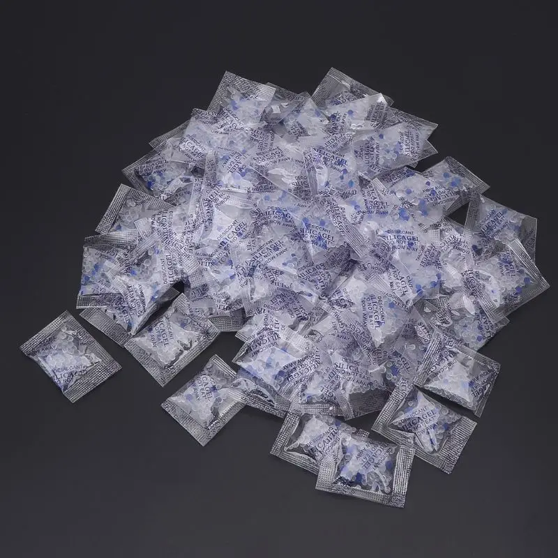 100 Packs 1g Silica Gel Desiccant Moisture Absorber Dehumidifier Drypack Non Toxic