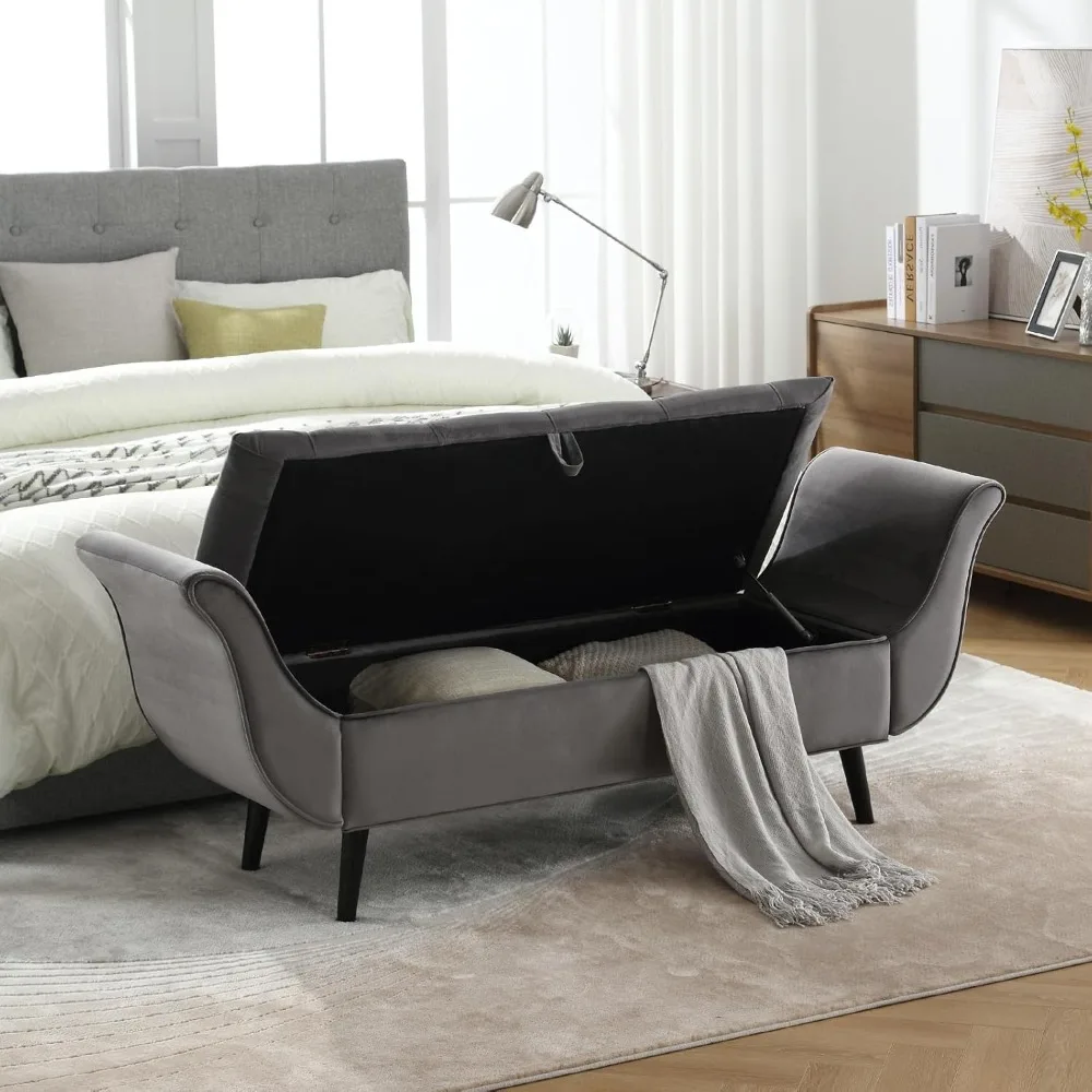 Ljustra Elegant Velvet Storage Bench