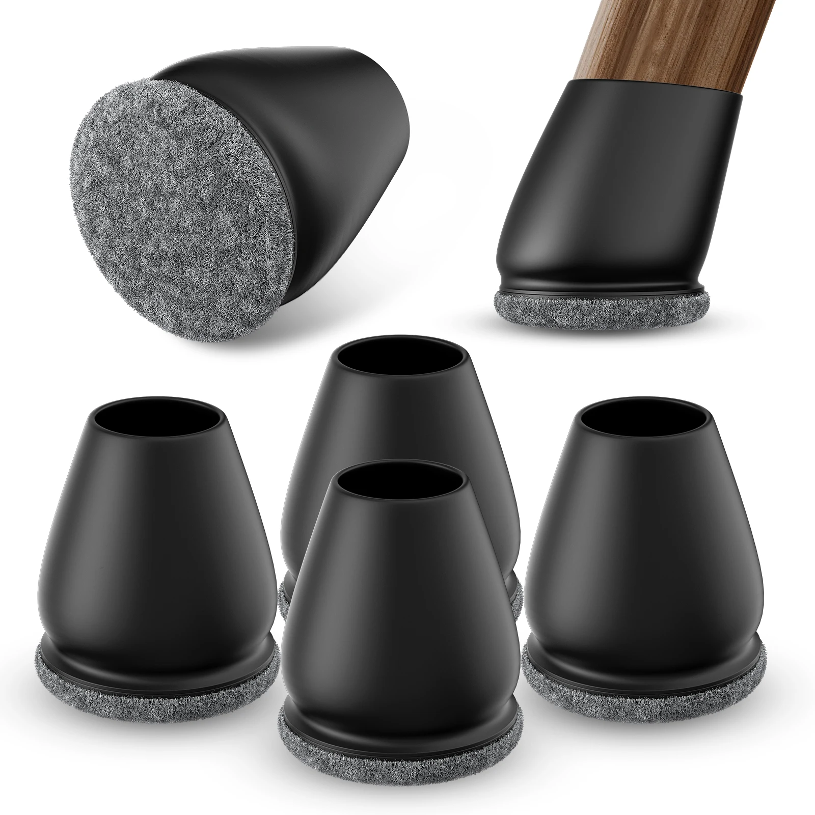 Protecteur de sol pour pieds de chaise en Silicone, 8 pièces, couvre-pied diagonale avec coussinets en feutre épais, TPE, pieds de Table pour meubles, protection des sols