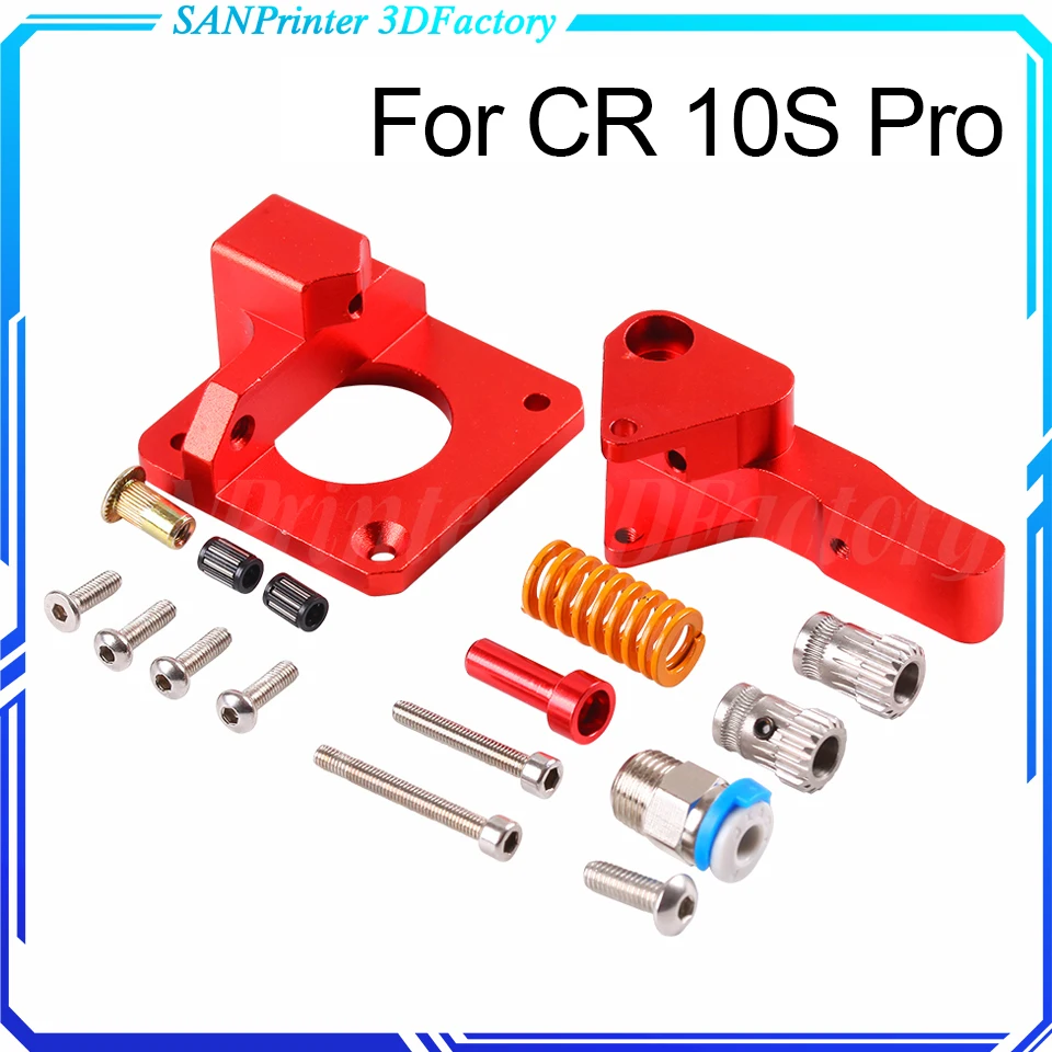 cr10 Aluminum Upgrade Dual Gear mk8 Metal Extruder Kit for CR10S PRO Ender3 RepRap 1.75mm 3d printer Feed double pulley Extruder linear rails ender3 upgrade kit with fixed backplane bracket upgrade mk8 extruder direct drive kit for for ender 3 pro cr10 10s