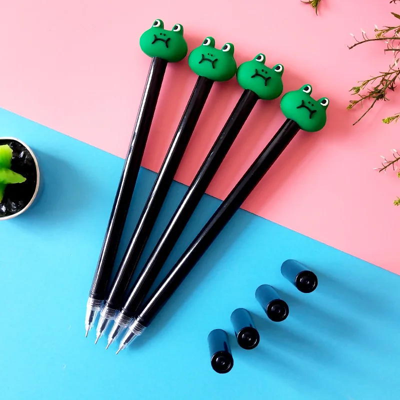 

Creative Cartoon Frog Neutral Pen Black Cute Little Fresh Water Student Gift Gel Pen Cute Stationary Wholesale