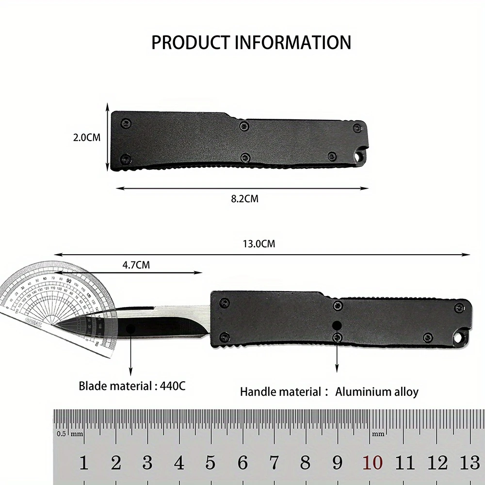 F147 Mini Lightweight Survival Pocket Outdoor Folding Knife Aluminum Alloy Handle 440C Blade Camping EDC Knife Multitools