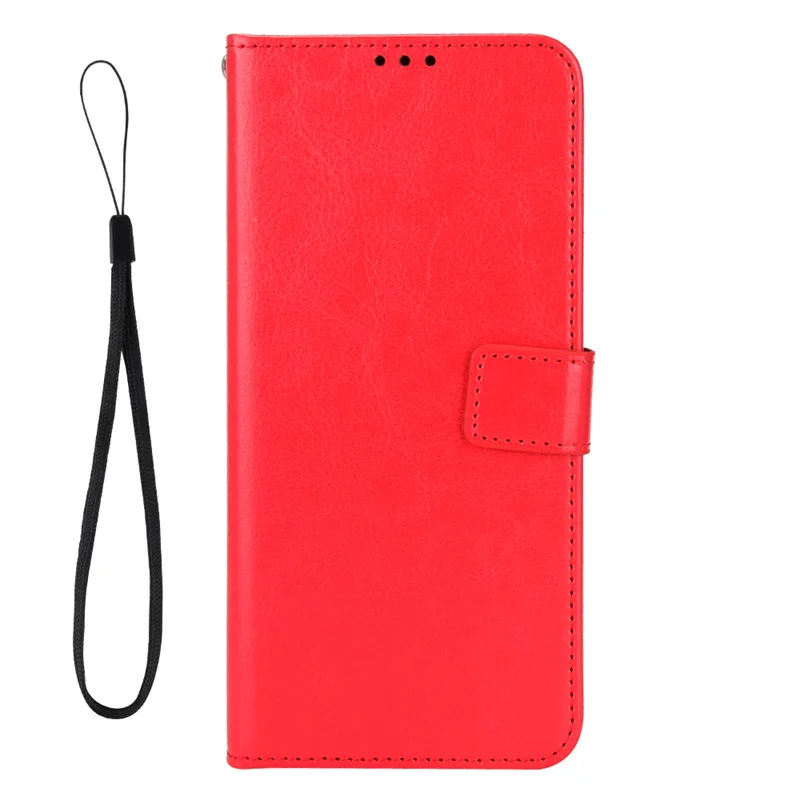 Luxury Leather Flip Case with Magnetic Buckle and Lanyard Strap
