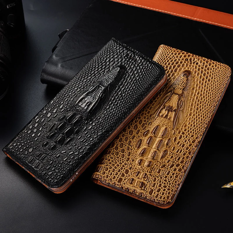 

Чехол-книжка для Ulefone Note 11P 10P 13P 12P 9P 6P 5G, Note 6T, 6, 7T, из натуральной кожи, с изображением головы крокодила