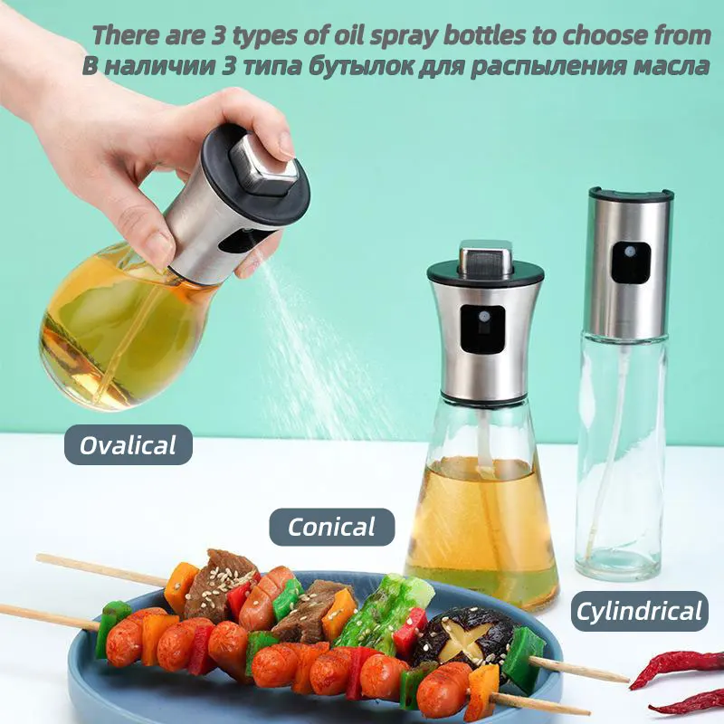 Oil Spray Bottle Sprayer Aceite Bbq Aceitera Kitchen Accessories Utensils  Tools Gadget Sets Cooking Barbacoa Olive Glass Huille