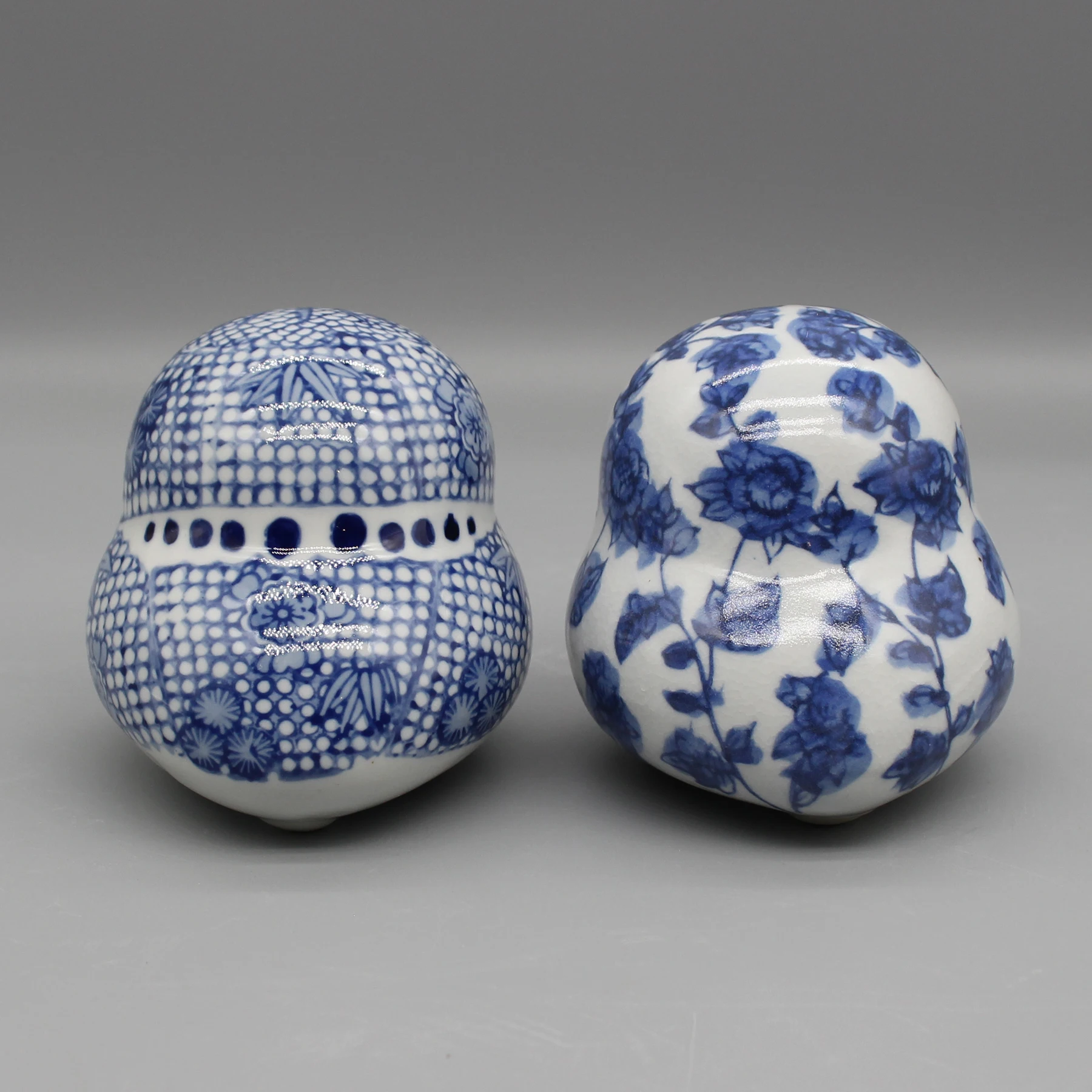 Decorative ceramic owl, blue and white ceramics 5