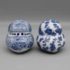 Decorative ceramic owl, blue and white ceramics 5