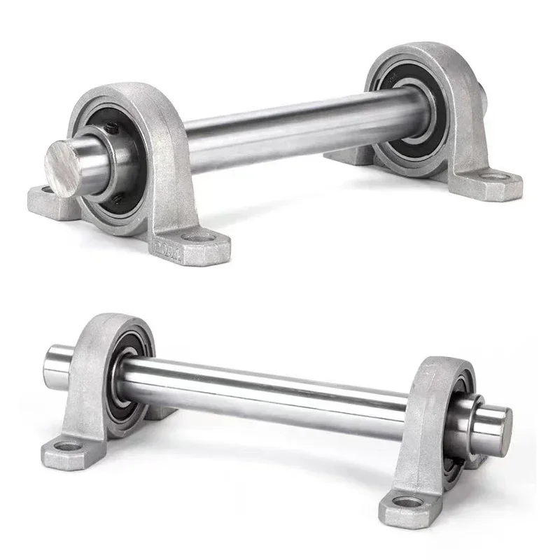 Linear Rail 316SS Optical Axis Shaft OD 8 10 12 15 20mm 2PC KP/KPL Bore Ball Bearing Pillow Block Mounted Support Zinc Alloy 1PC