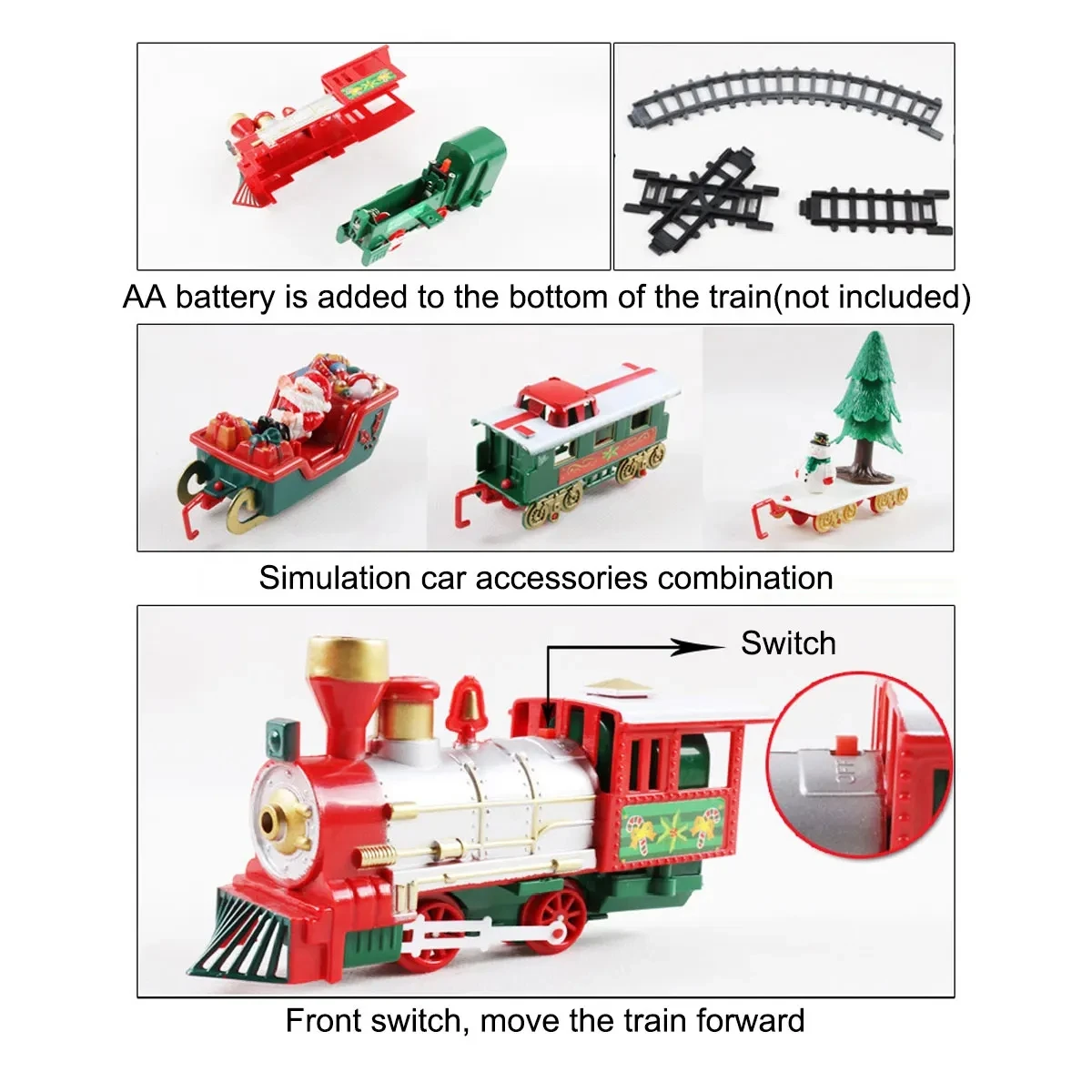 Electric Christmas Train Set with Music – Santa Claus Holiday Railway Toy