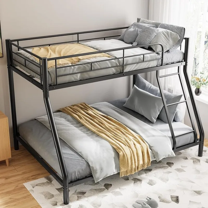 

Twin Over Full Metal Bunk Bed for Dorm, Bedroom,Sturdy Steel Bedframe w/Ladder & Guardrail,Space Saving Design, Easy to Assemble
