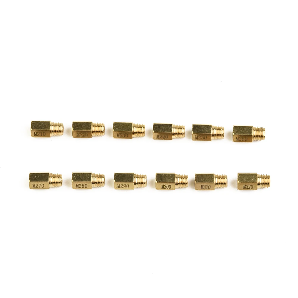 

Useful Carburetor Main Jets For Round Silde For TMX Flat Slide Parts Tool #210- #320 12Pcs For Flat Slide For Mikuni VM TM Carb