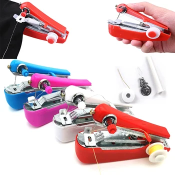 Mini Handheld Sewing Machine Manual Sewing Household Travel Portable Tool DIY Quick Repairing and Stitch Handicrafts Device