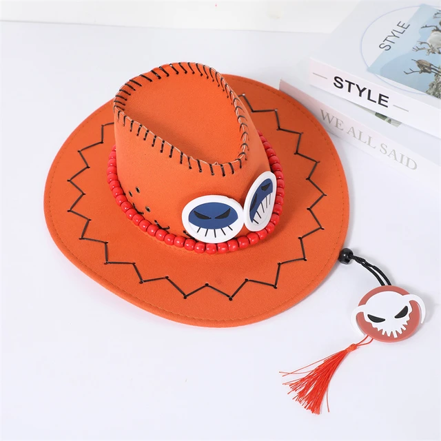 Portgas D Ace Cowboy Hat One Piece Anime Hat Cosplay Prop Hat Cartoon Stage  Performance Sun Hat Male and Female Fans Toy - AliExpress