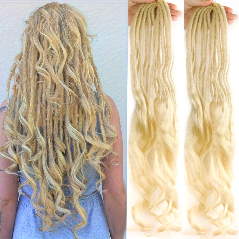 26inch Ombre Synthetic Double Ended Dreadlock Dreads Handmade Crochet For Rock&Roll Hippie Hair 10 Strands/Pack For Women Party 1