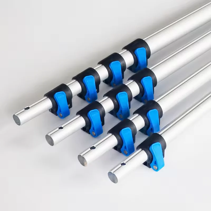 telescopic pole aluminum telescopic pole with spring button lock
