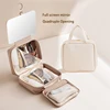 Hanging Makeup Bag, Multi-pocket Zipper Closure Portable Cosmetic Bag Travel Toiletry Bag with Mirror 1
