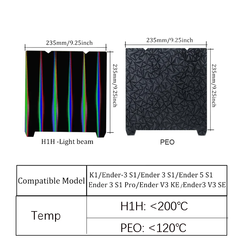 Für Creality Ender 3 V3 KE Bauplatte Pulverbeschichtete PEI Flexible Federstahlplatte Doppelseitige PET PEO PEI Folie Starke Haftung – Detail 5
