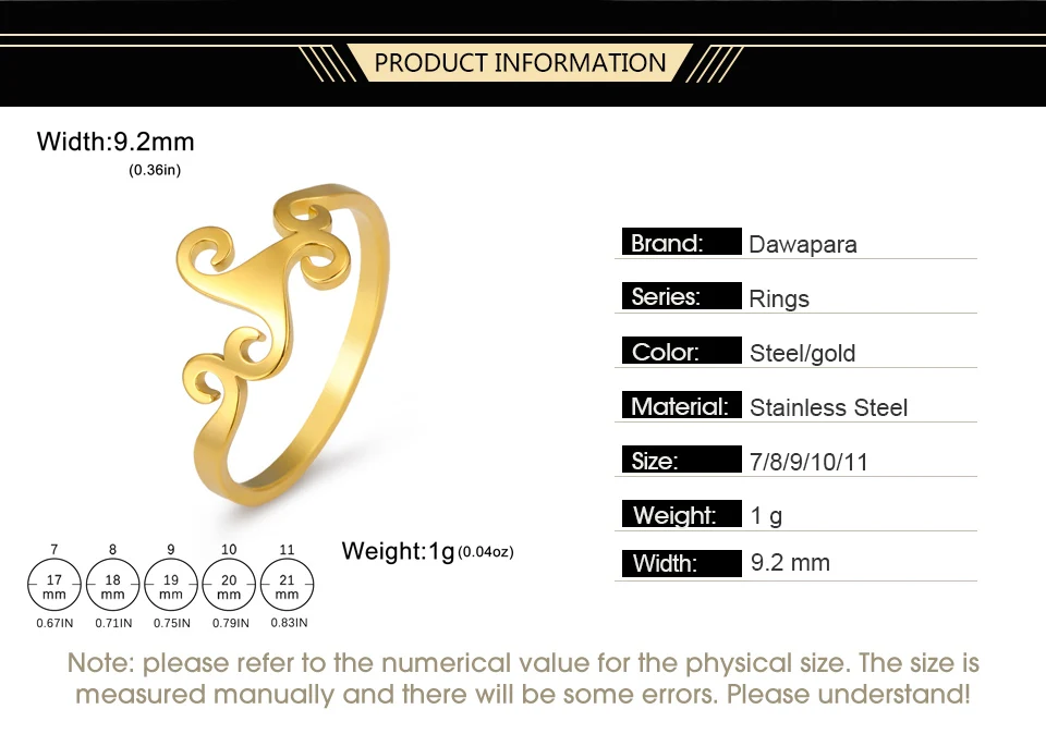 Dawapara Ancient Celtics Triskele Ring Triple Spiral Triskelion Good Luck Amulett Edelstahl Ehering Jubiläumsgeschenk – Detail 2