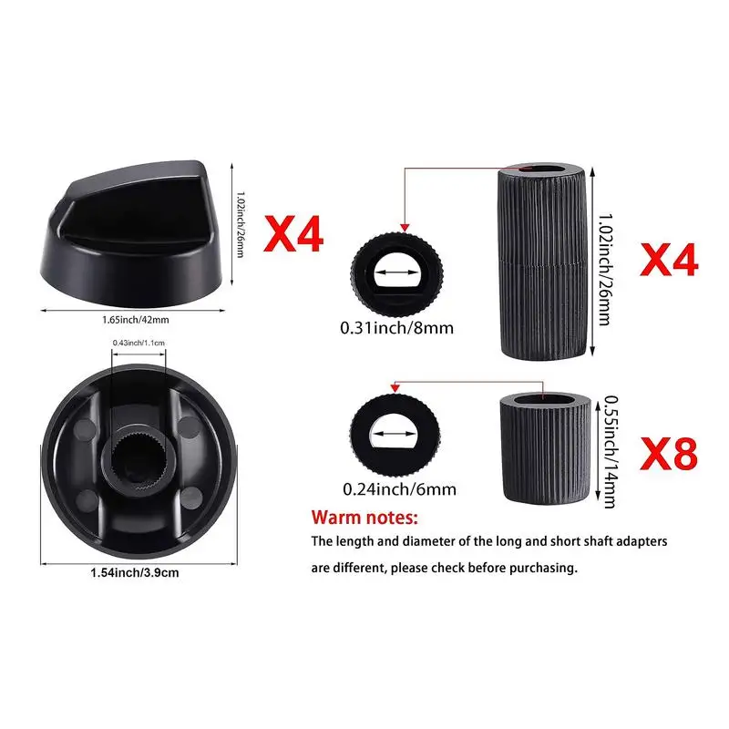 Gas Stove Control Knobs 4 Sets