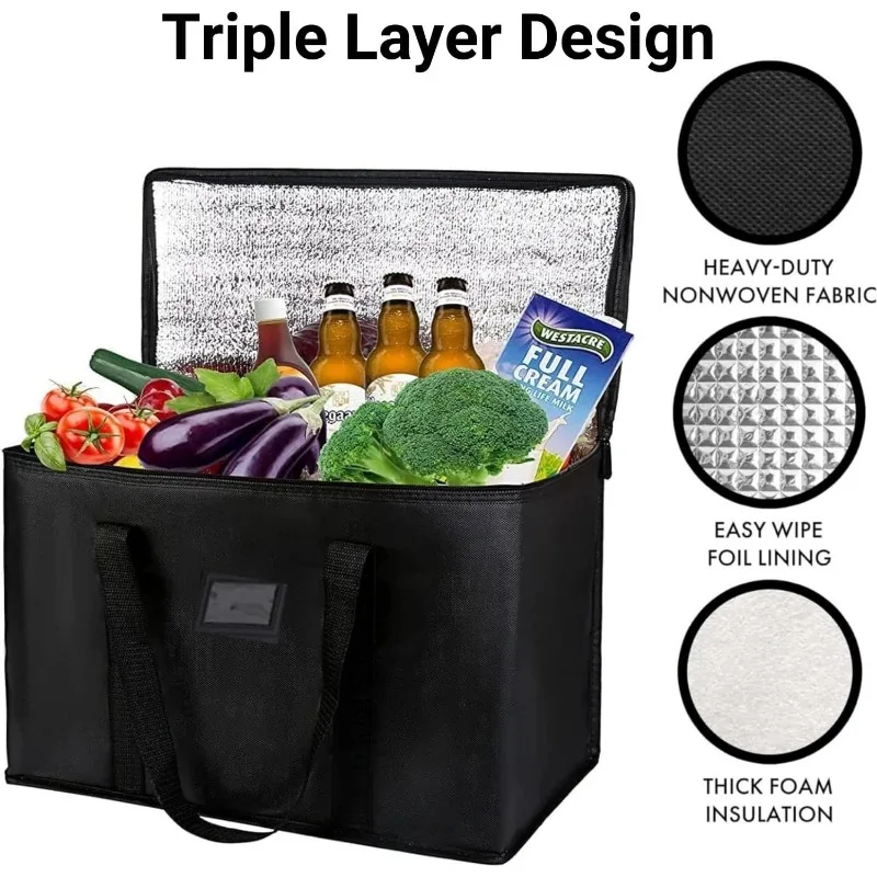 Insulated Foldable Thermal Bag for Food Delivery and Groceries