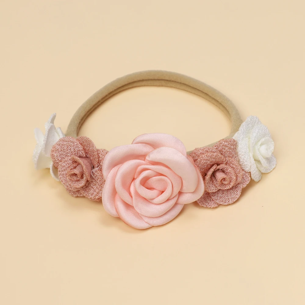 Cute Flower Baby Girl Headband Elastic Nylon Hair Band for Newborn Toddler Headwear Soft Kids Turban Baby Hair Accessories Girls 3