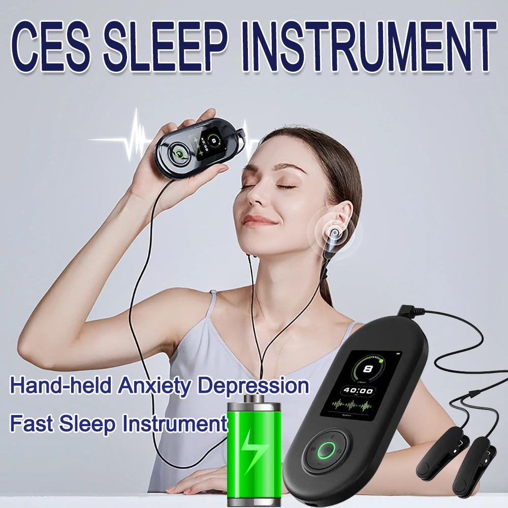 CES Sleep Aid Instrument Wired Ear Clips Smart Pulse Hypnosis Therapy Insomnia Relief Anxiety