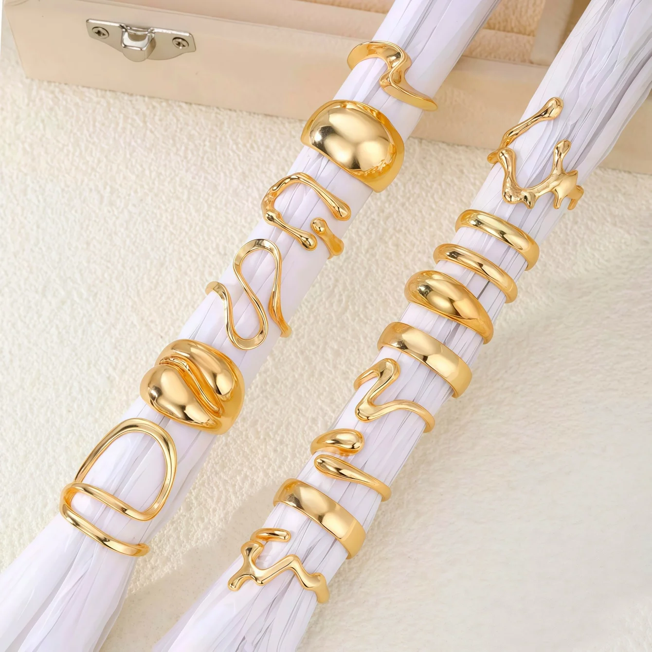 10/15/20/30Pieces Fashion Geometry Irregular Open Rings Set For Women Mix Style Simple Trendy Jewelry Party Gifts 5