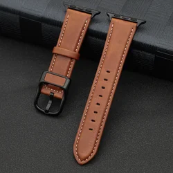 Stylish PU Leather Watch Strap Bracelet - Compatible With Various Sizes for 42 44 45 49mm(S10 46 (Yellow brown)