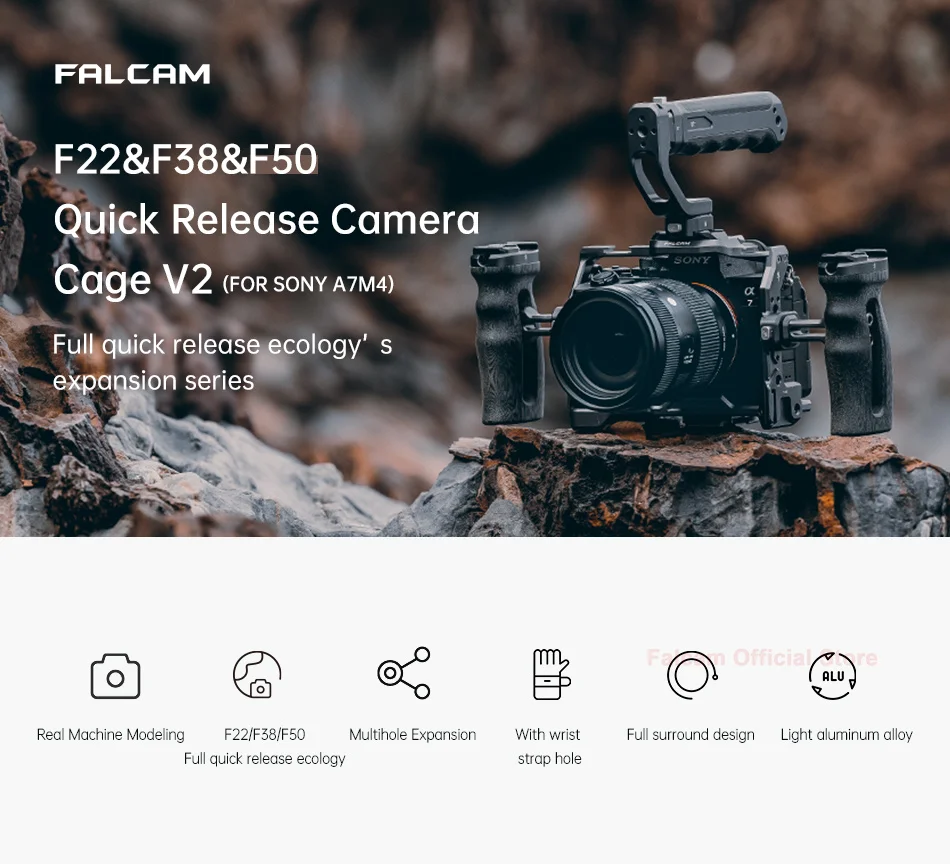 Falcam F22 F38 F50 Quick Release Camera Cage V2 For Iconic Brand A7M4 2824A Camera Cage Base Aluminum Quick Release Mount with Cold Shoe