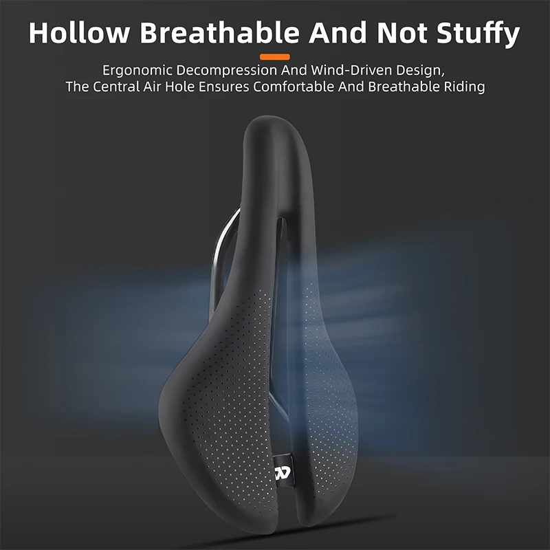 WEST BIKING Carbon Fiber Hollow Waterproof Saddle Ultralight Road Mountain Bike Saddle Comfortable Breathable Carbon MTB Seat