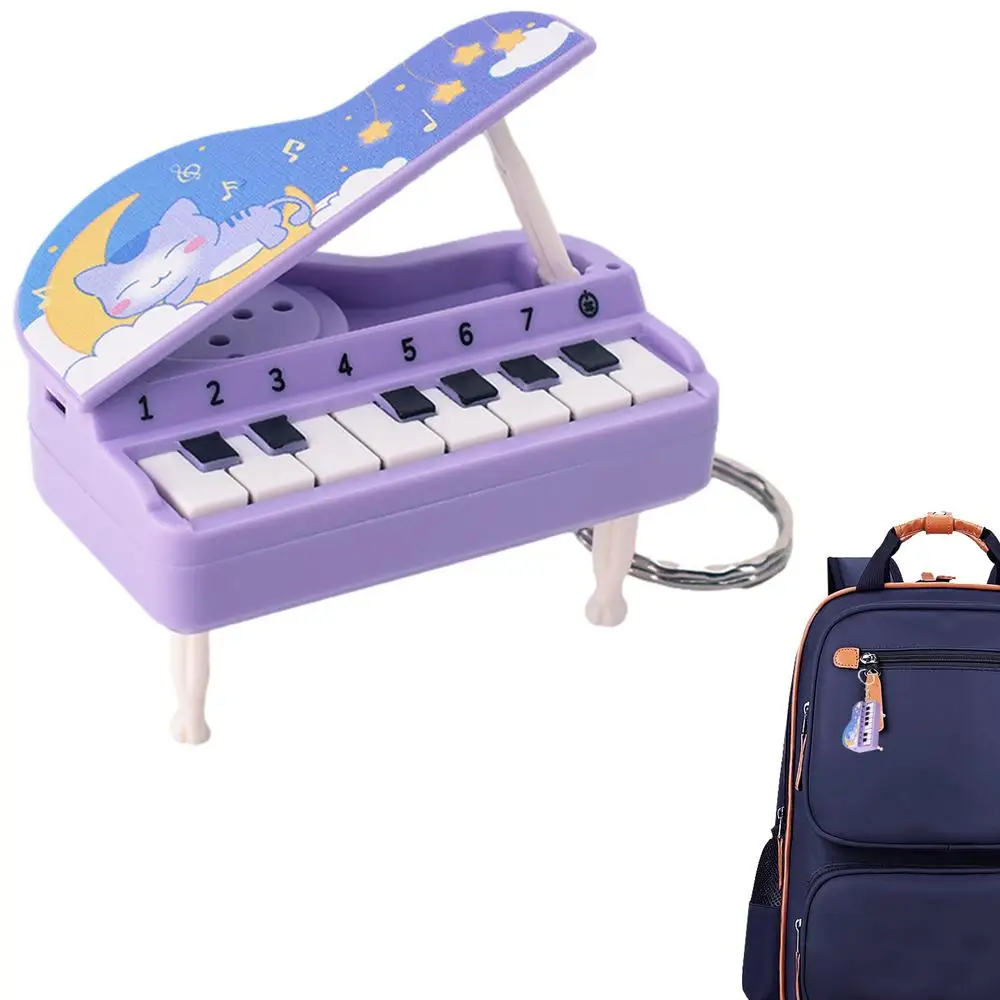 Piano Keyboard Key Chain 3D Musical Key Chain With Sound Creative Piano Toy Desktop Ornaments Portable Bag Pendant Collectible