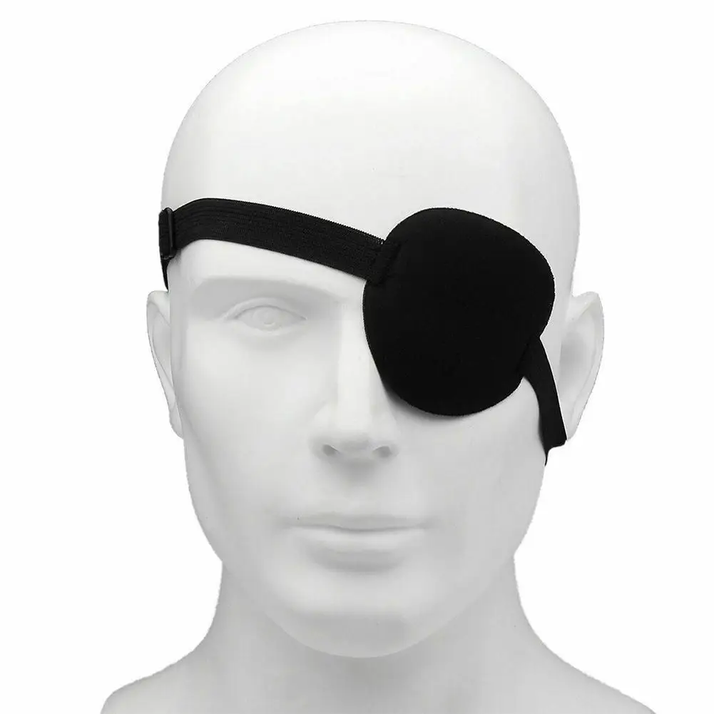 Unisex Pirate Eye Patch Single Eye Mask Adjustable Concave Patch Mask Child Pirate Halloween Cosplay Costume Props
