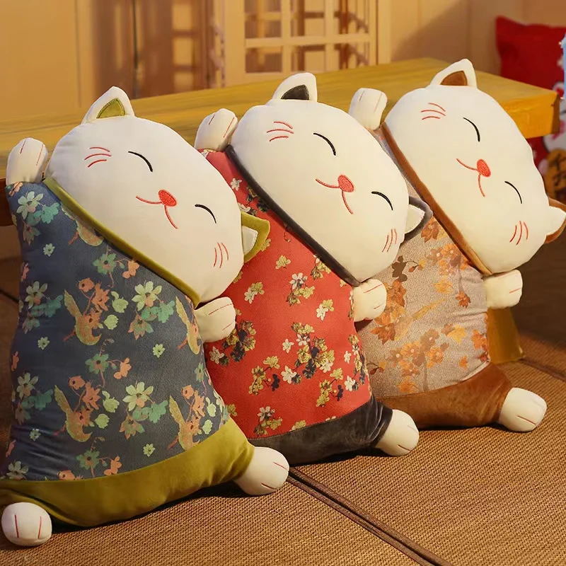 Cute Kawaii Fortune Cat Throw Pillow Blanket Dual Use Sofa Backrest Throw Pillow Office Car Seat Waist Protector Cushion Pillow 2