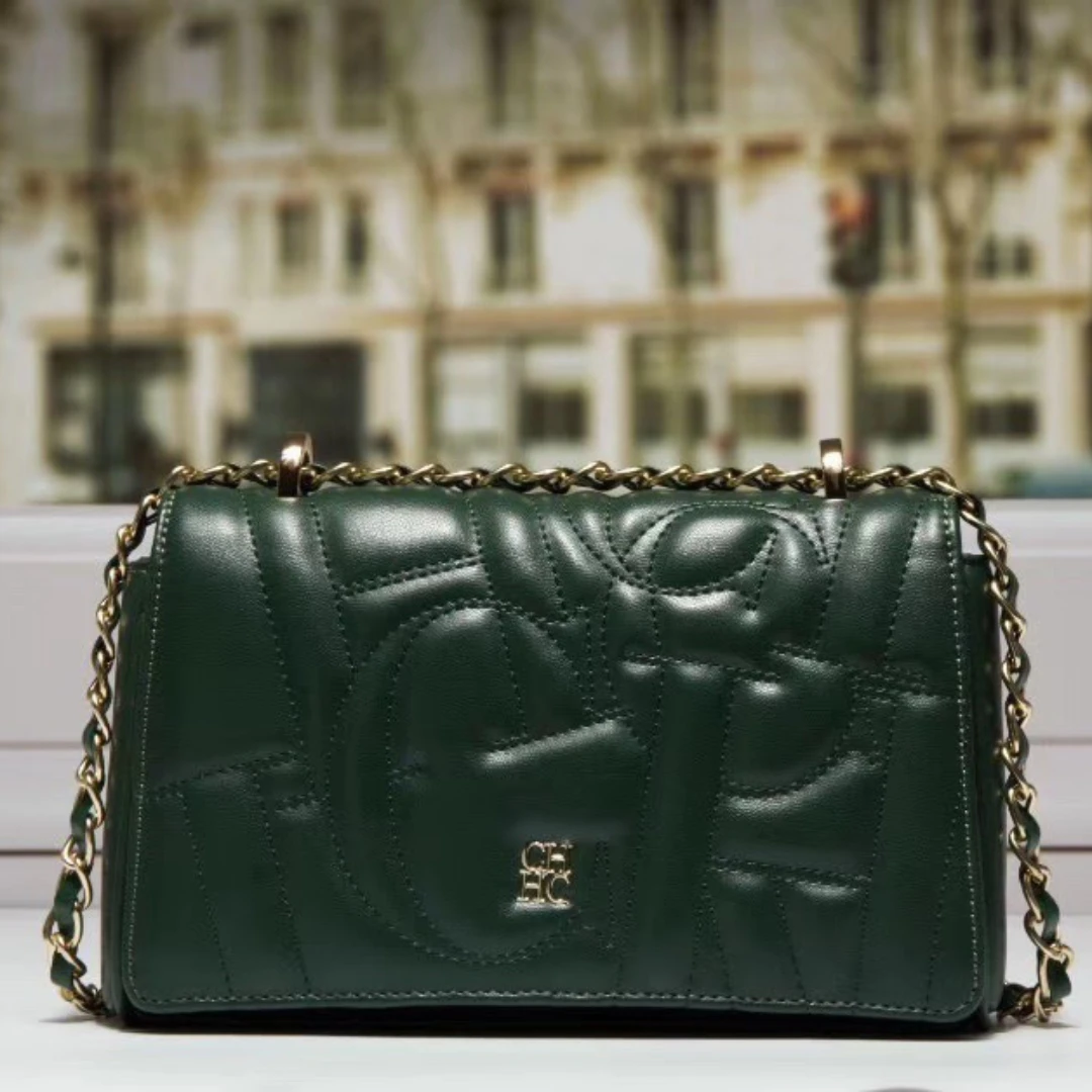 CILMI HARVILL CHHC Lady Embossed Letter Pattern Flap Bag 2022 New Fashion One-shoulder Messenger Square Bag