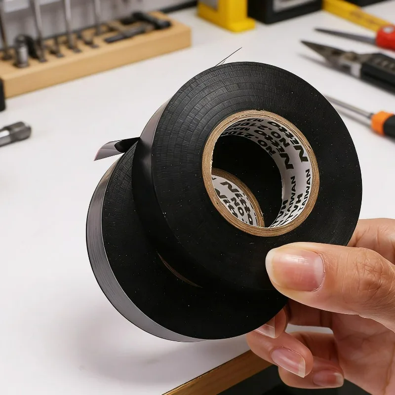 폭 19mm X25M/롤 프리미엄 블랙 내열 PVC 전기 테이프 방수 절연 보호 테이프 (전선 케이블 밀봉용)