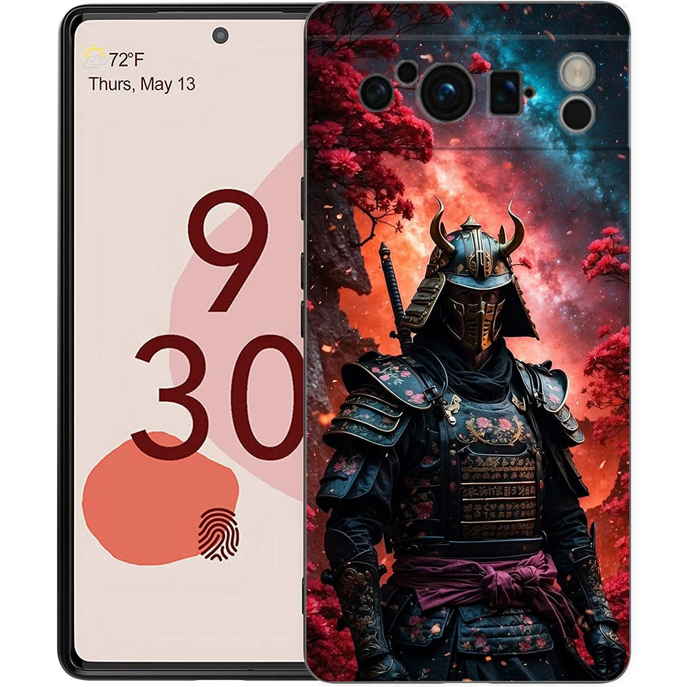 Luxury Japanese Samurai Art Phone Case - Black Soft TPU Cover