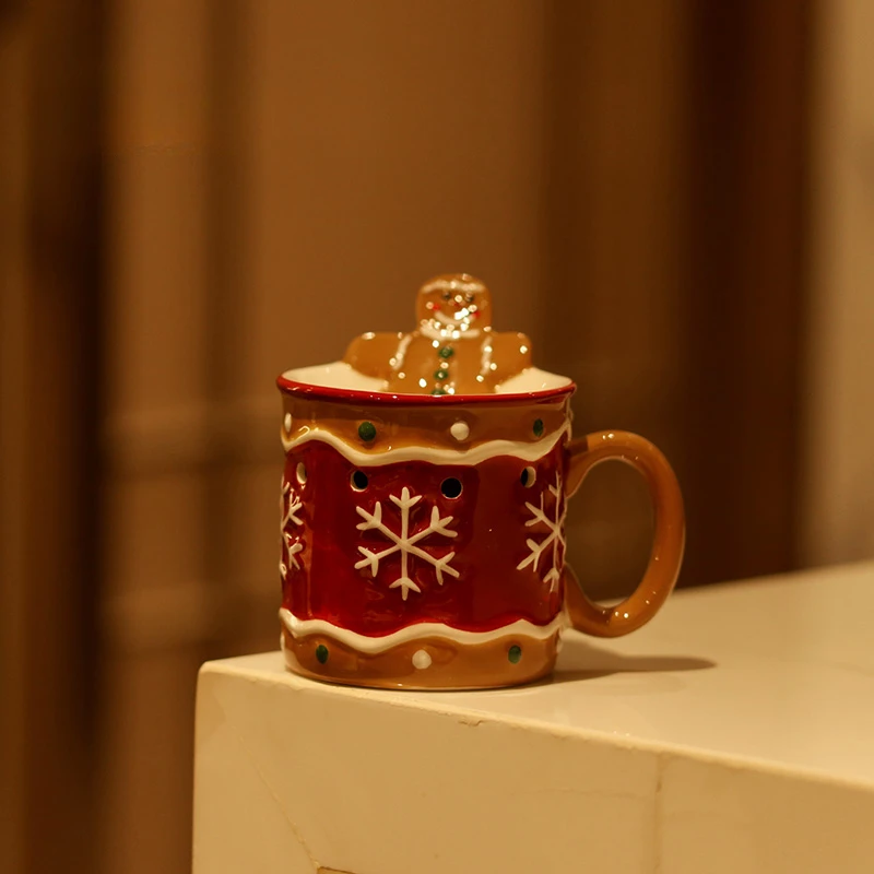 

Wind aromatherapy candle holder ornaments Home dining table ceramic gingerbread people night lamp decorative art oil lamp